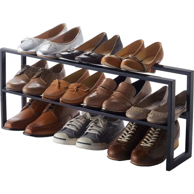 Yamazaki Schoenenrek Uitschuifbaar - 2 niveaus - Line - Zwart