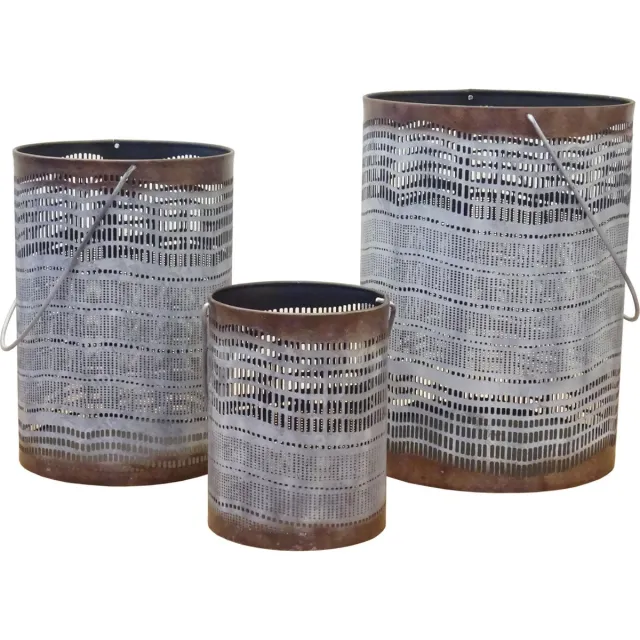 Branded by Lantaarn Taza - grijs/bruin - set van 3 - ME043