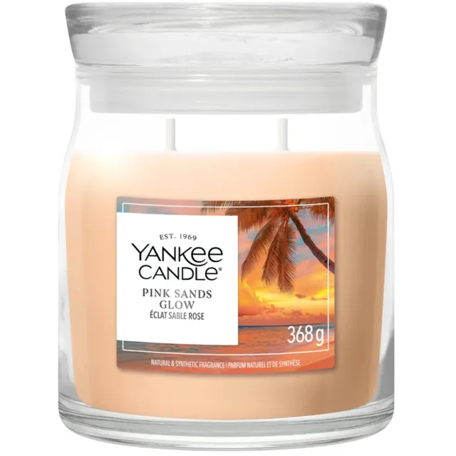 Yankee Candle Pink Sands Glow Medium Jar - tot 50 branduren Oranje