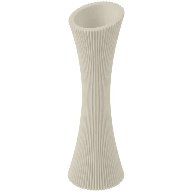 Layvo TALIN Vaasje - Crème - D8 x H25 cm - droogbloemen vaasje - moderne vaasje - gerecycled plastic