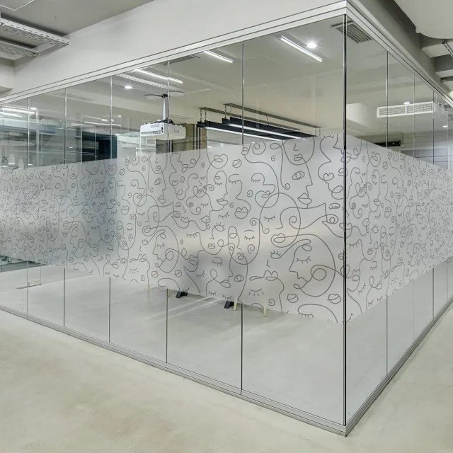 Ambiance Sticker Privacy raamfolie - Abstract XL - Stickers voor ramen en douchedeuren - 40x200cm Grijs