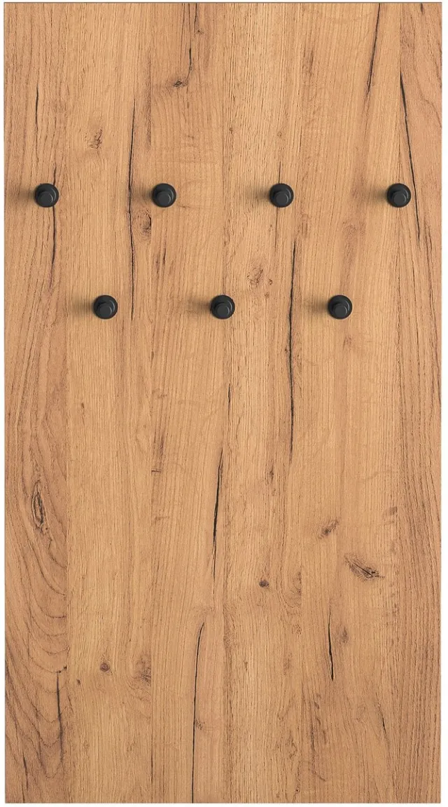 Selsey Vasco – Wandkapstok met 7 haken, 50 cm Eikenlook
