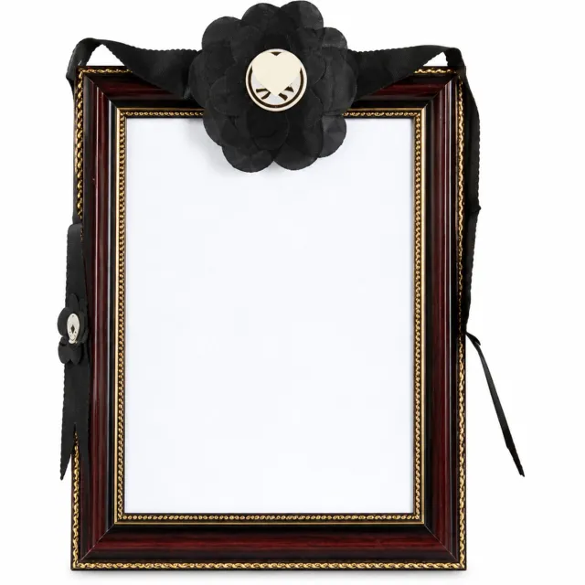 SWGOTA Zwart-rode herdenkingsfotolijst voor aan de wand, 8 inch, 20,3 x 15,2 cm, met zwarte bloem en lint Zwart;Rood