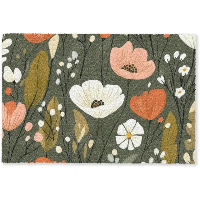 Unyqoos Decoratieve antislip deurmat met bloemenprint voor binnengebruik