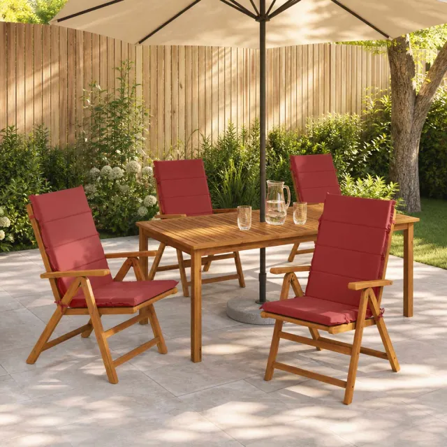 vidaXL Kussen voor stoel met hoge rug GEMERT 4 st 100% Polyester rood