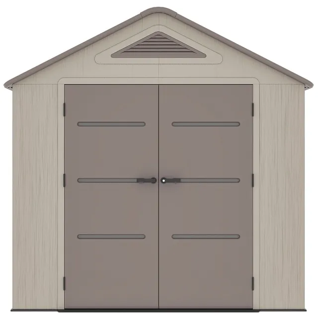 Vente-unique Tuinhuis van beige en bruin hars HDPE 6,15 m² met vloer - dikte 22 mm - ANTEVA Bruin, Beige