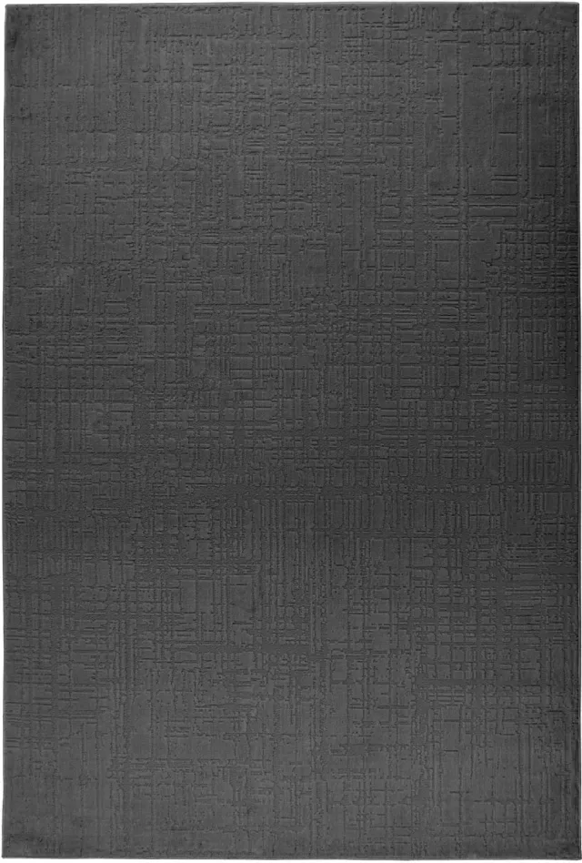 Padiro design laagpolig vloerkleed 200 x 290 cm - donkergrijs - modern abstract ontwerp - voor vloerverwarming - van polyester en jute