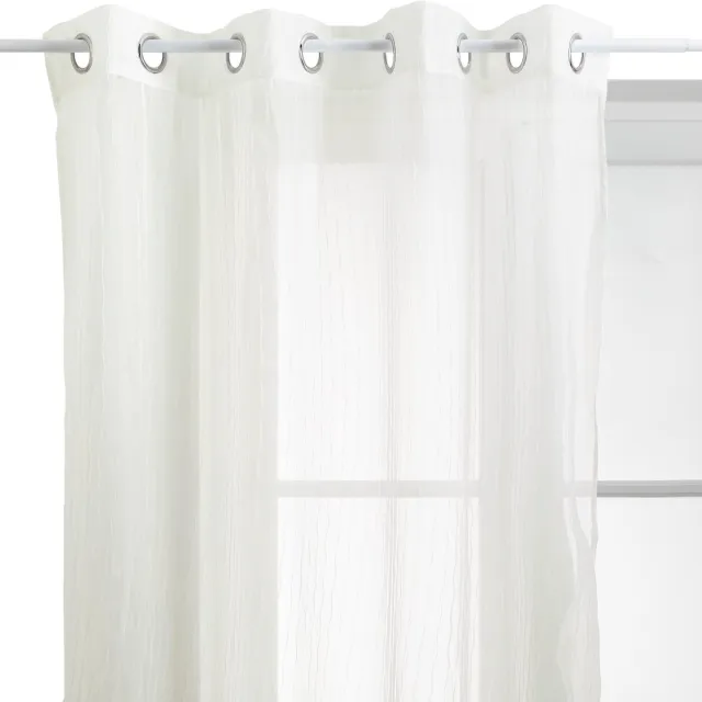 Atmosphera Mila Polyester Gordijn 140x240cm - Kant en klaar met ringen - Wit