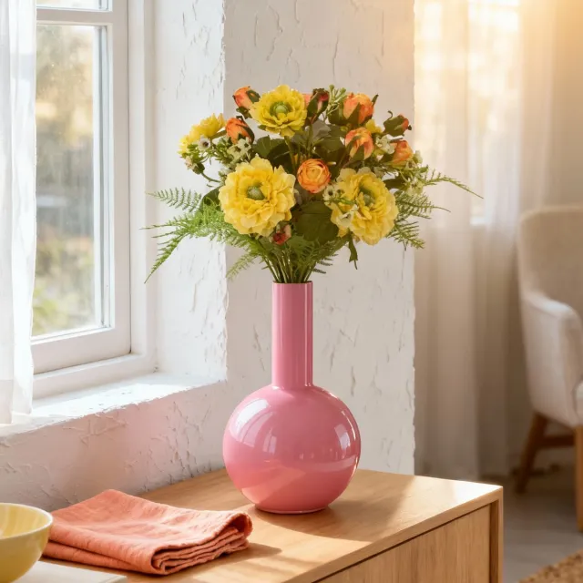 maxifleur Kunstplanten Handgebonden Kunstboeket Frieda Bern 35cm Geel
