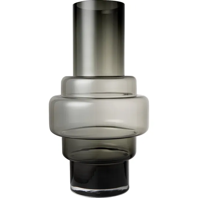 Element Accessories XXL grijze glazen vaas - kerst cadeau korting - Belgische merk - 46cm hoog, luxe glas, donker grijs kleur - modern en tijdloos - luxueuze bloemenvaas - Element Accessories - interieur decoratie vazen