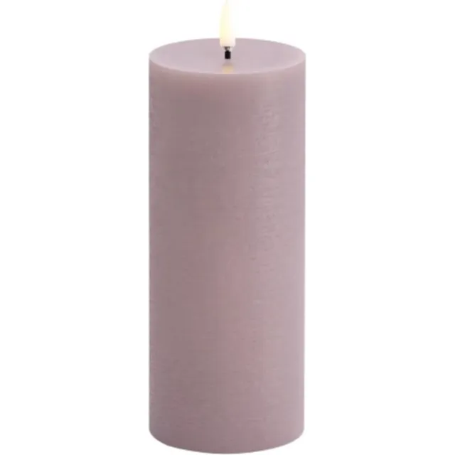 Uyuni led-kaars Rustic 7,8 x 20cm light lavender Roze