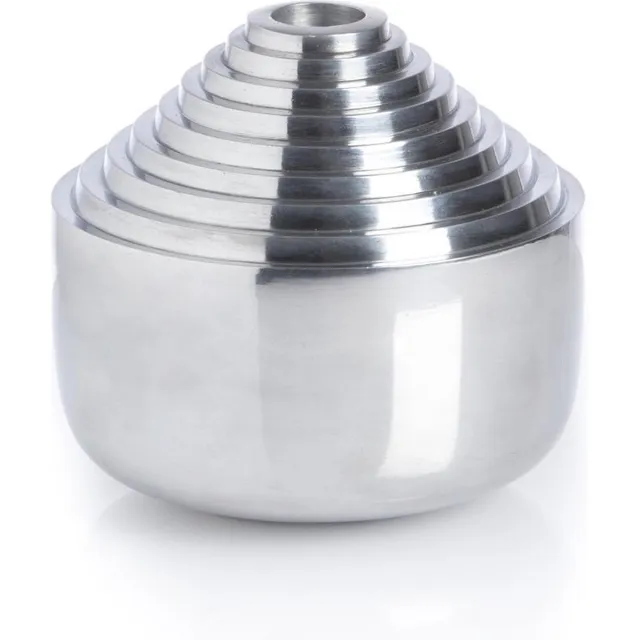 XLBoom Laps Kaarsenhouder - In Aluminium - Zilver - 11 x 11 x 10,5cm