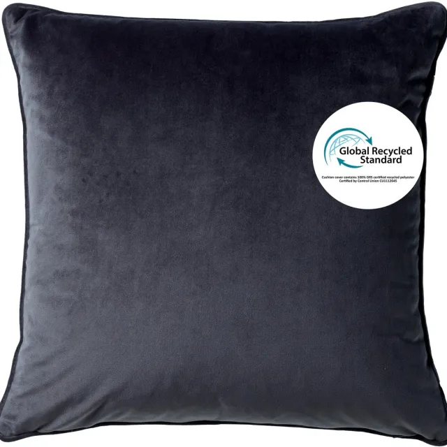 Dutch Decor FINNA - sierkussen 45x45 cm - Eco Line - 100% gerecycled - Charcoal Gray - antraciet - Inclusief binnenkussen - Luxe kussens voor woonkamer & bank
