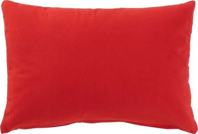 J-Line kussen Rechthoek Joyful - fluweel - rood/wit