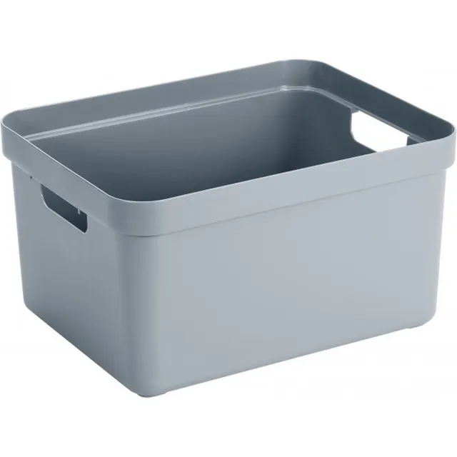 Sunware opbergbox Sigma - 6x stuks - kunststof - 32 liter - blauw/grijs - opberg dozen/bakken - opbergers - 45 x 35 x 24 cm