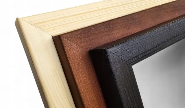 Interio Houten fotolijst 70x100 cm - ontspiegeld plexiglas, 3 kleuren Houtkleur, bruin, zwart