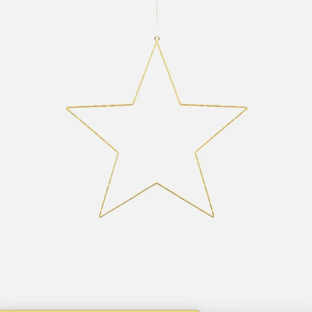 Sirius Liva Kerstster - Kerst - Ster - Lichtdecoratie figuur - Transparant, goud - 80 LED lampjes - Ø70 cm