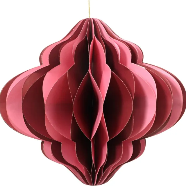 Decoris hangornament papier (43x38 cm) Roze, burgundy