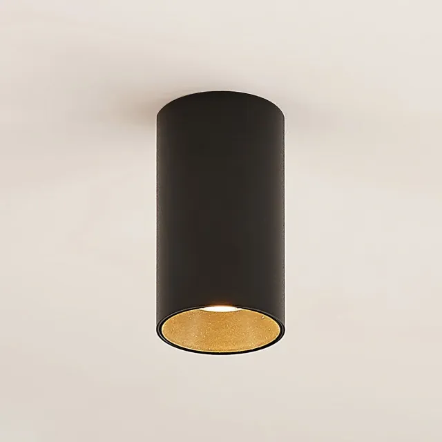 ARCCHIO plafondlamp - 1licht - Aluminium - H: 10.5 cm - GU10 - zwart