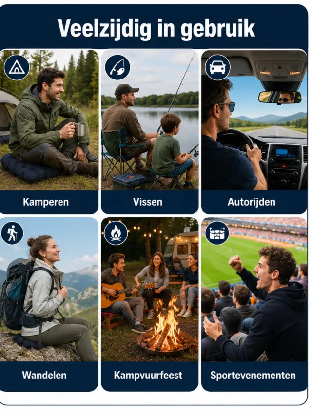 cozyvent Set van 3 stuks Opblaasbaar zitkussen, lichtgewicht reiszitkussen, camping zitkussen, waterdicht luchtkussen voor op reis, geschikt voor klimmen, wandelen, kantoor, vliegtuig, auto, stadion stoel Grijs