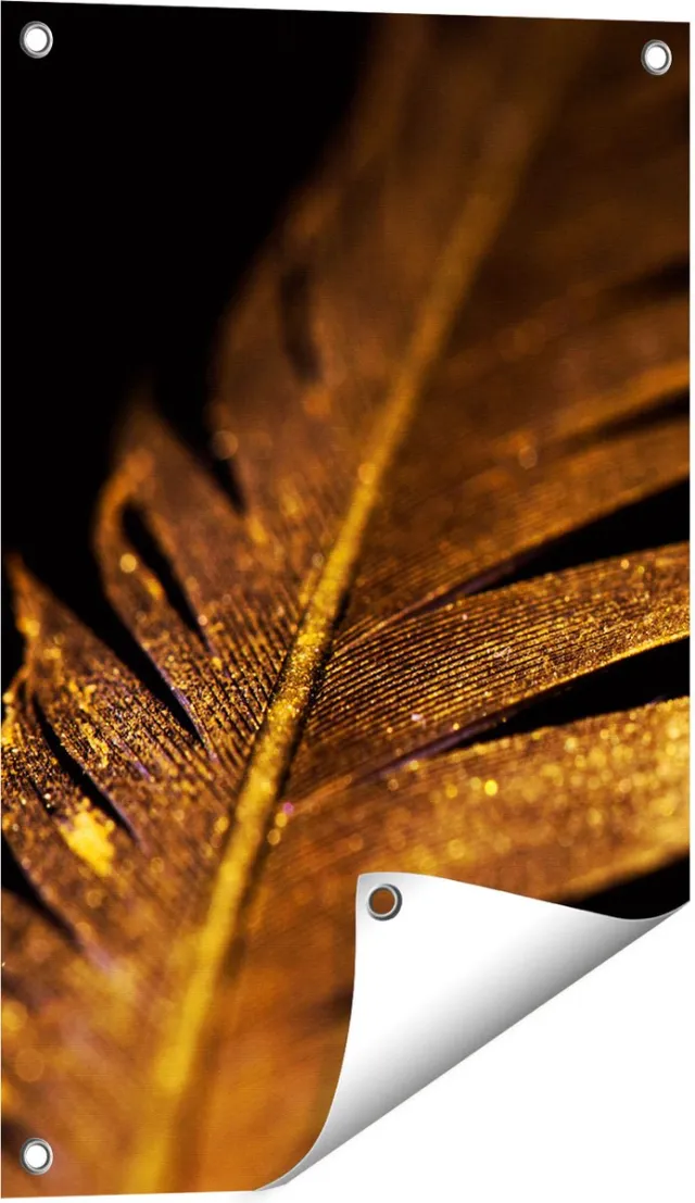 Gards Tuinposter Gouden Veer - 40x60 cm - Tuindoek - Tuindecoratie - Wanddecoratie buiten - Tuinschilderij Multikleur