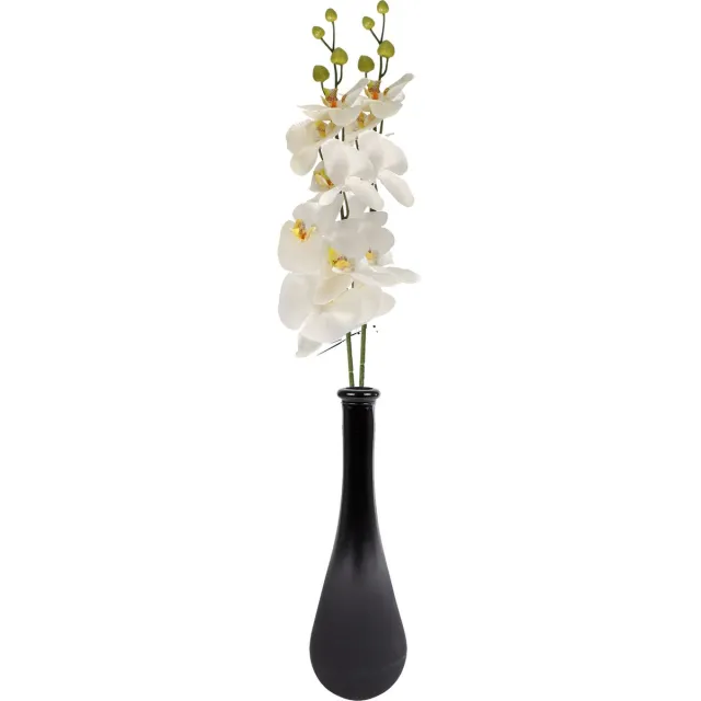 Bellatio Design Kunstbloem Orchidee Milan - 2x - creme - 78 cm - losse steel - kunst zijdebloem