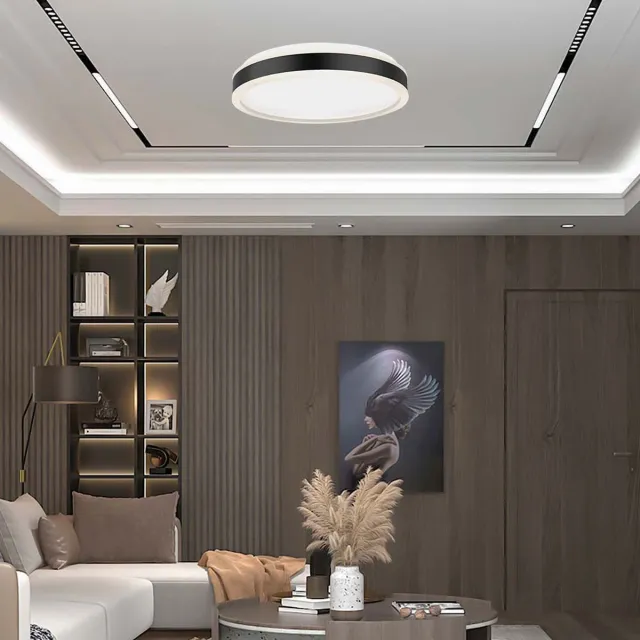 V-TAC VT-7758-B LED plafondlamp rond zwart 42W 4400lm 4000K – dimbare design plafondlamp modern