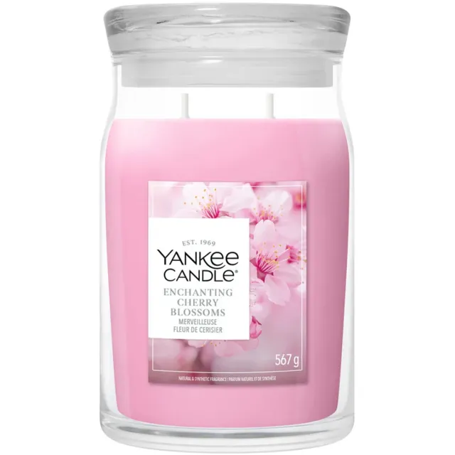 Yankee Candle Enchanting Cherry Blossoms Large Jar - tot 80 branduren Roze