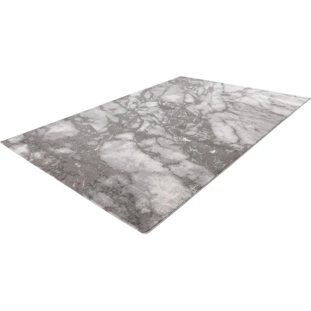 Tapijtenmagazijn Marmaris Vloerkleed – Grijs – Marmerlook Design – Modern & Laagpolig – 240x330 cm silver