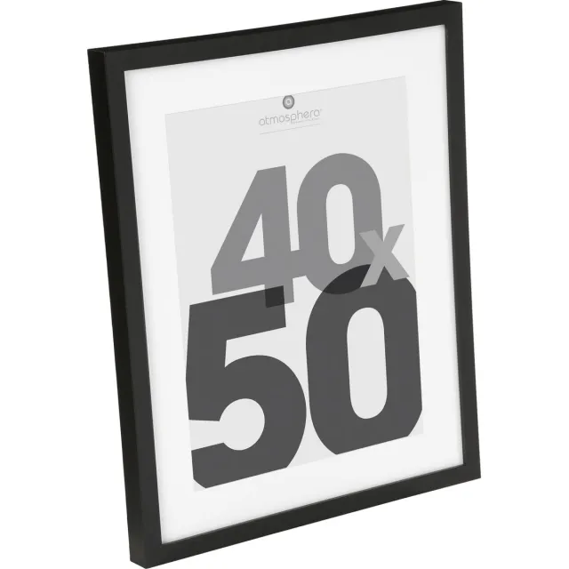 Atmosphera Créateur d'intérieur® Fotolijst Zwart Glas - 40 X 50 CM - Wissellijst met passe partout - Glazen Posterlijst
