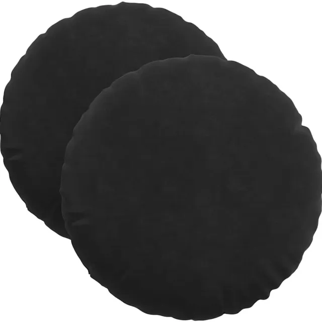 vidaXL Zitkussens - 2 - st - Fluweel - Zwart - Diam. - 40 - x - 13 - cm