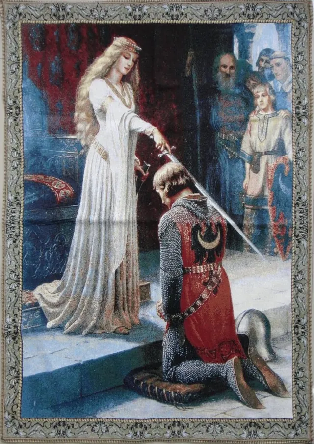 Signare Wandkleed - Wandtapijt - Accolade - Edmund Leighton - 100 x 139 cm Diverse