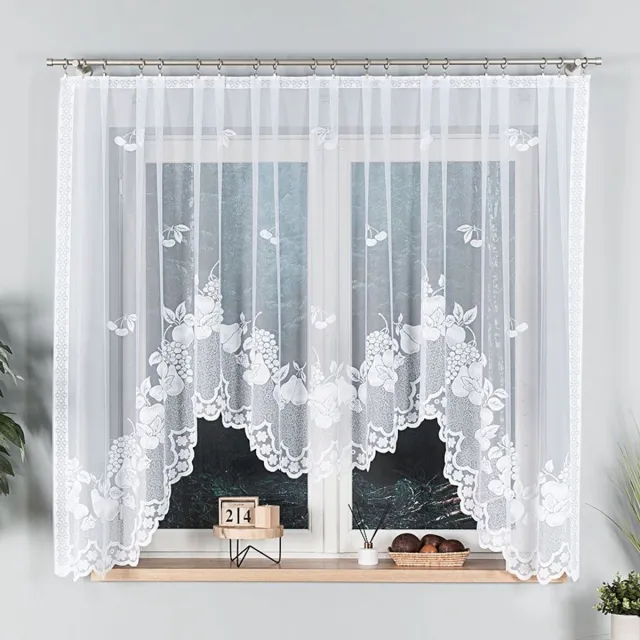 Markizeta PENELOPE - Jacquard Gordijn - 400x160 cm - Bestaande op Haken - Kleur: Wit