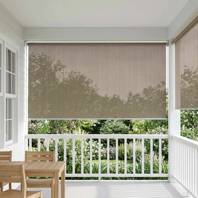 vidaXL Buitenrolgordijn 90% UV-blok Taupe 200 x 140 cm HDPE