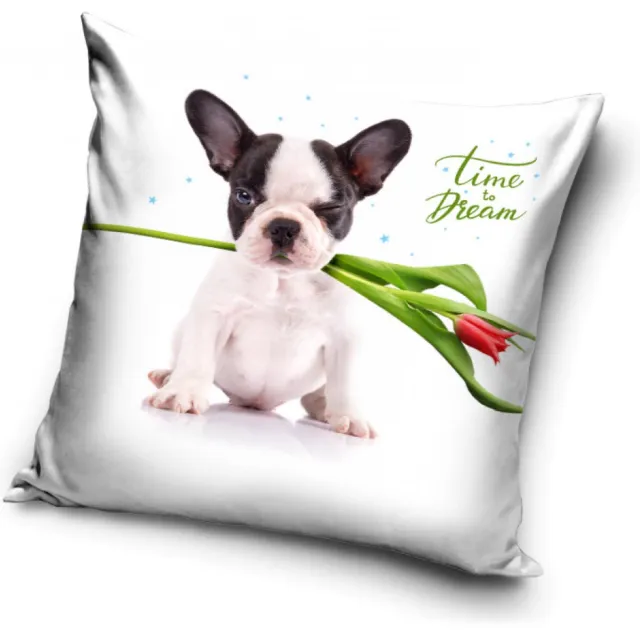 DOG Bostonterriër - puppy - Time to dream - sierkussensloop - 40 x 40 cm meer kleuren