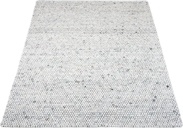 Veer Carpets Vloerkleed Pool Ivoor 115 - 160 x 230 cm - Wol Hoogpolig Vloerkleed – Japandi / Modern Design Grijs