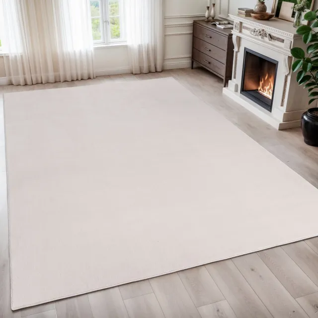 Muratap Relax Samba - Wasbaar Effen Vloerkleed - Uni Tapijt - Creme- 80x150 CM