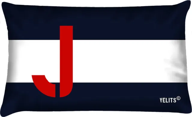 Velits outdoor Buitenkussen Seinvlag letter J waterafstotend bootkussen 40x60cm. blauw