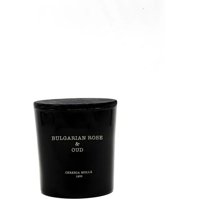 Cereria Mollà 1899 Geurkaars XL 600 gram- Bulgarian Rose & Oud- 3 wiek/lont Zwart