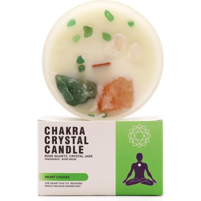 Ancient Wisdom Chakra Kristallen Kaarsen - Hartchakra - AWGifts - Cadeau multicolor