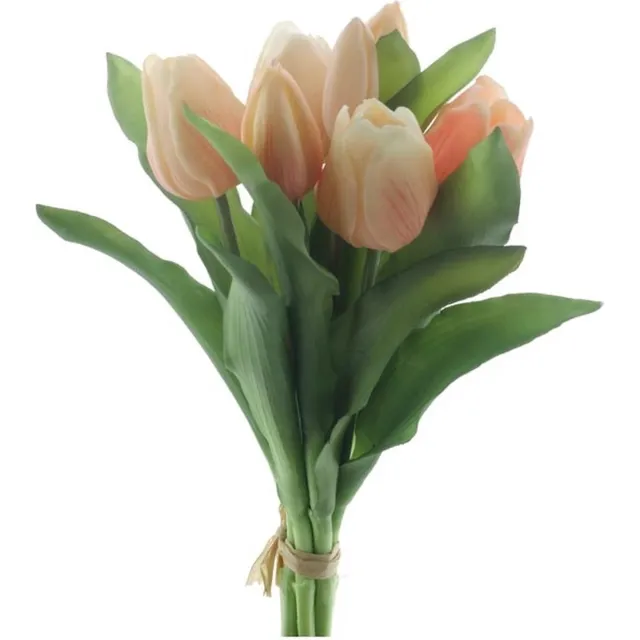 Exner Real touch tulpen - Bos van 7 stuks - Pastel roze - 31 cm