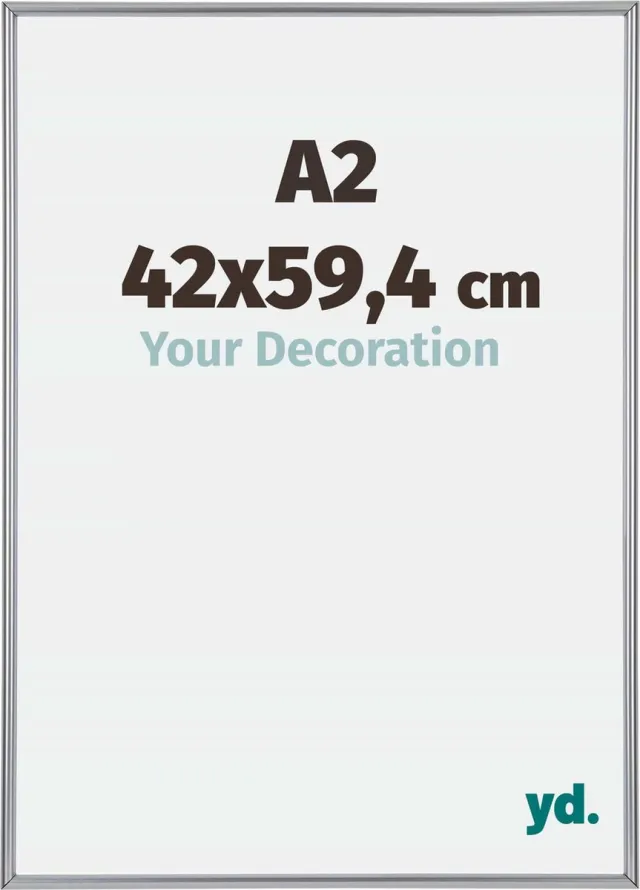 yd. Your Decoration - Fotolijst A2 42x59,4 cm - Kunststof - Zilver Hoogglans - Annecy