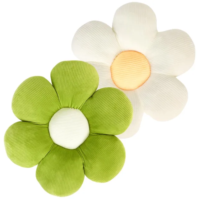 My Ninki ® Bloemvormige Pluche Kussenset voor Sfeervolle Interieurs en Comfortabele Zitervaring groen