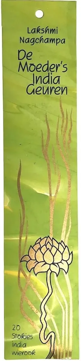 De Moeder's Geuren De Moeder’s India Geuren Wierook – Lakshmi Nagchampa – 20 lange wierook stokjes – 100% Natuurlijke Wierook