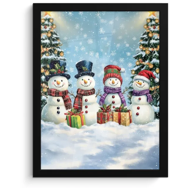 FrameYourWall Poster in lijst - Fotolijst 30x40 cm - Posters - Vrolijk - Sneeuw - Kleurrijk - Posterlijst zwart - Decoratie - Wanddecoratie woonkamer - Muurdecoratie slaapkamer