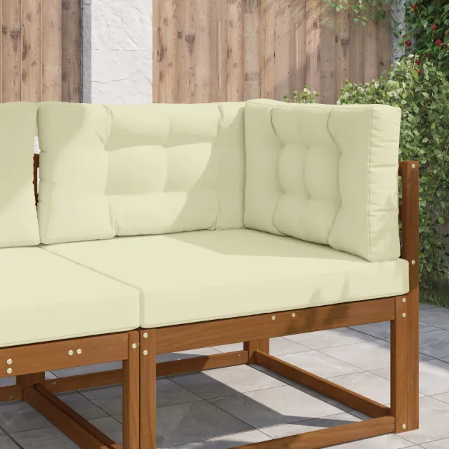 vidaXL Buiten bankkussen Stof Crèmekleurig 80 x 80 cm