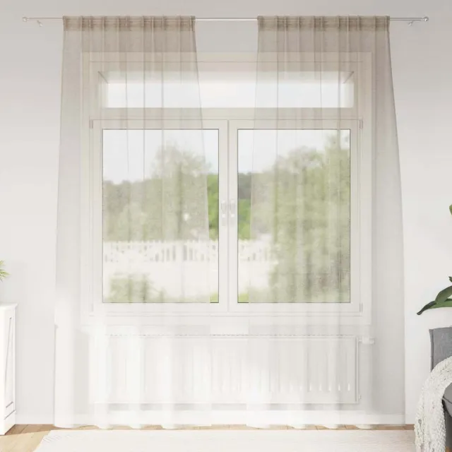 vidaXL Voile Gordijn 2 st Zand 245 x 140 cm Polyester Beige