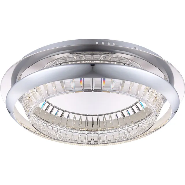 Globo Chique 40W LED plafondlamp Eetkamerlamp chroom glas EEk Globo 15681D zilver