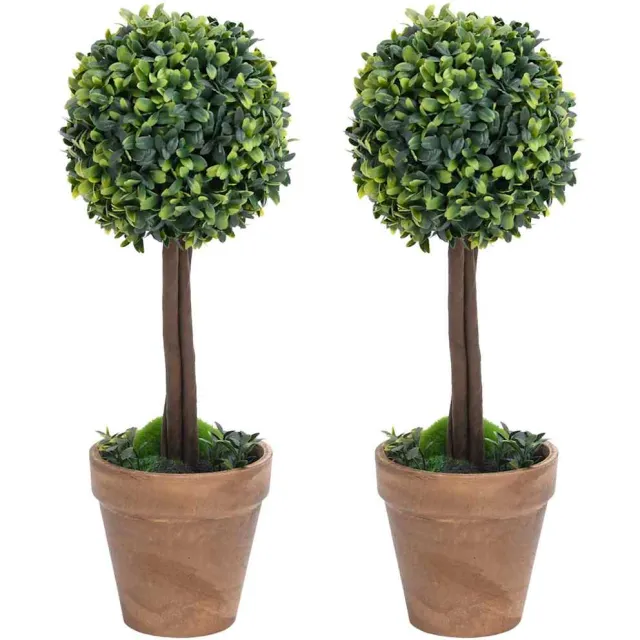 vidaXL Kunstplanten met pot 2 st buxus bolvorming 41 cm groen
