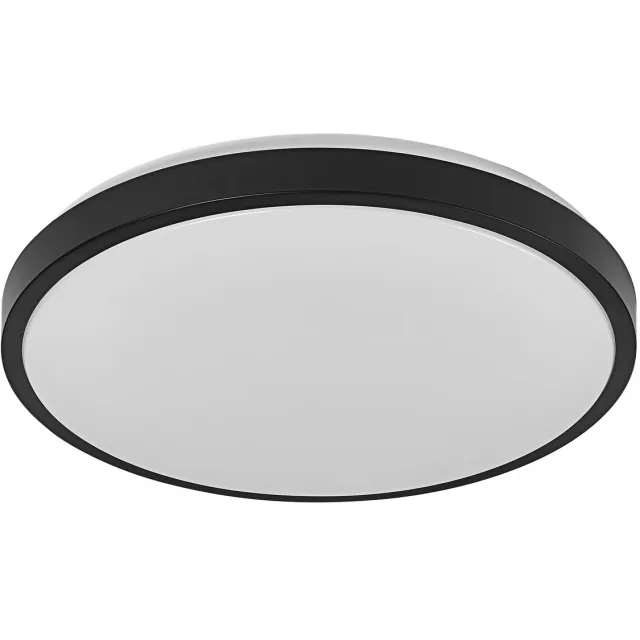 Osram ORBIS LONDON LED plafondlamp 400mm, zwart, 24W, 2700lm, warm witte lichtkleur, zeer homogene lichtverdeling, long life, niet-vervangbare LED module, rond, IP20, 3000K.